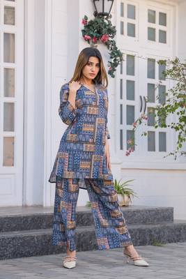 Stylish multicolour coord set in cotton fabric for trendy looks 1