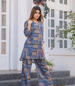 Stylish multicolour coord set in cotton fabric for trendy looks