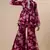 Ethnic wine colour floral printed smart girlish sharara dress
