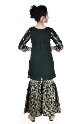 Green Kids Sharara Suit for Kids 4
