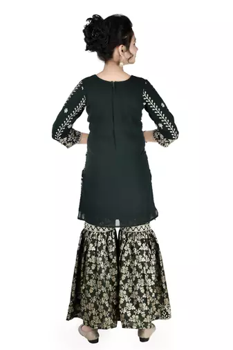 Green Kids Sharara Suit for Kids