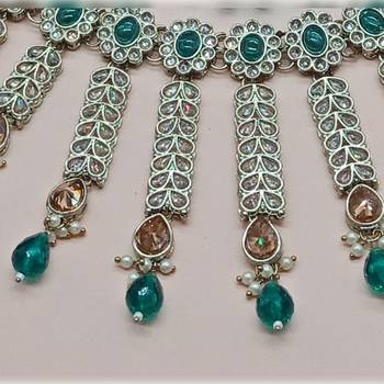 Indian bollywood  tradtional gold plated bridal kundan choker wedding earring necklace jewellery set 2