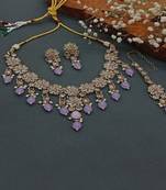 Indian bollywood  tradtional gold plated bridal kundan choker wedding earring necklace jewellery set