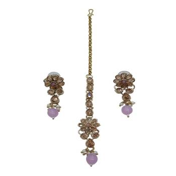 Indian bollywood  tradtional gold plated bridal kundan choker wedding earring necklace jewellery set 2