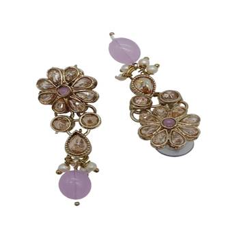 Indian bollywood  tradtional gold plated bridal kundan choker wedding earring necklace jewellery set 3