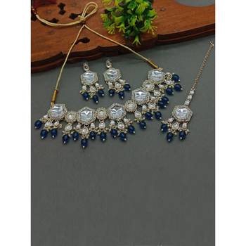 Indian bollywood  tradtional gold plated bridal kundan choker wedding earring necklace jewellery set 1