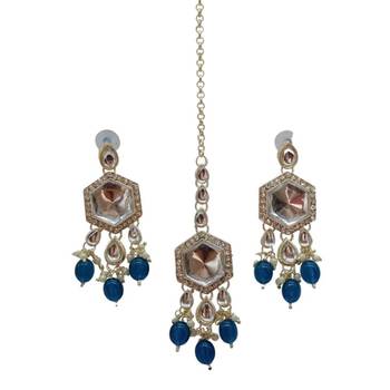 Indian bollywood  tradtional gold plated bridal kundan choker wedding earring necklace jewellery set 3