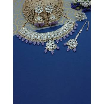 Indian bollywood  tradtional gold plated bridal kundan choker wedding earring necklace jewellery set 1