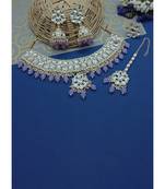 Indian bollywood  tradtional gold plated bridal kundan choker wedding earring necklace jewellery set