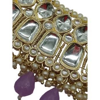 Indian bollywood  tradtional gold plated bridal kundan choker wedding earring necklace jewellery set 4