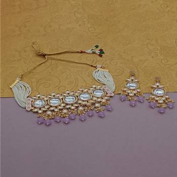  Tradtional Gold Plated Bridal Kundan Choker Wedding Earring Necklace Jewellery Set 1