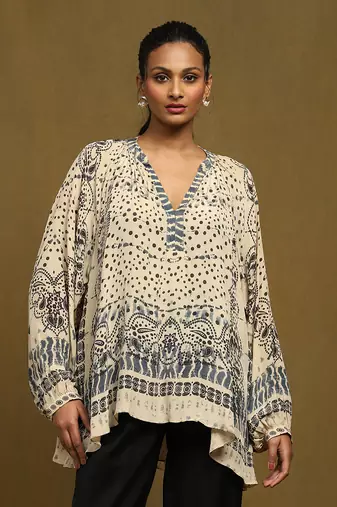 Aarke beige printed top