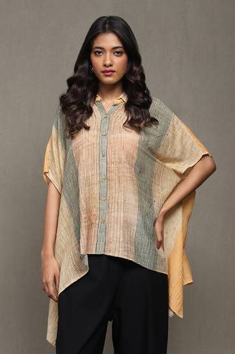 Aarke apricot printed shirt