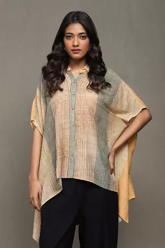 Aarke apricot printed shirt