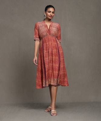 Aarke red printed short dress 1