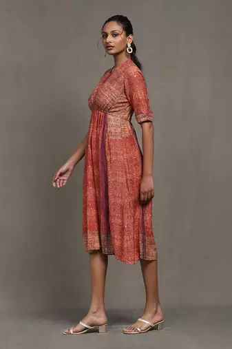 Aarke red printed short dress