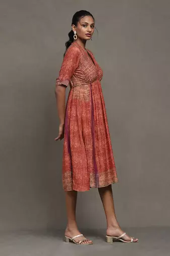 Aarke red printed short dress