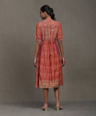 Aarke red printed short dress 4