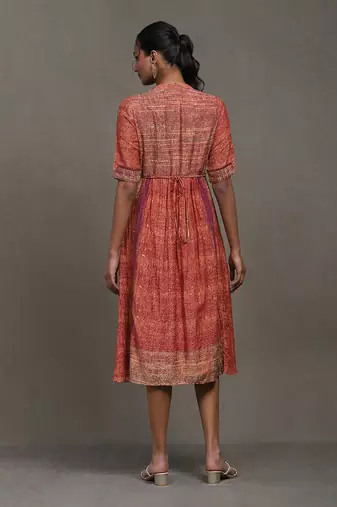 Aarke red printed short dress