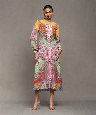 Aarke multi color printed long dress 1