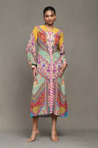 Aarke multi color printed long dress