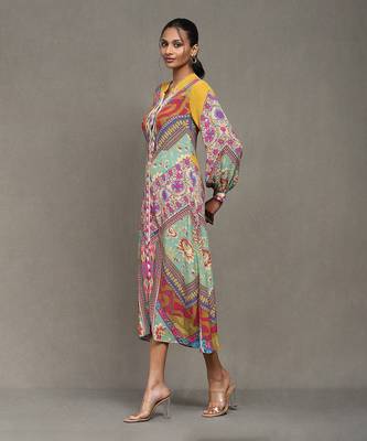 Aarke multi color printed long dress 2