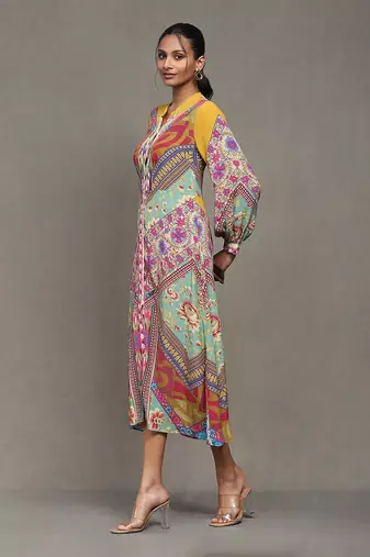 Aarke multi color printed long dress