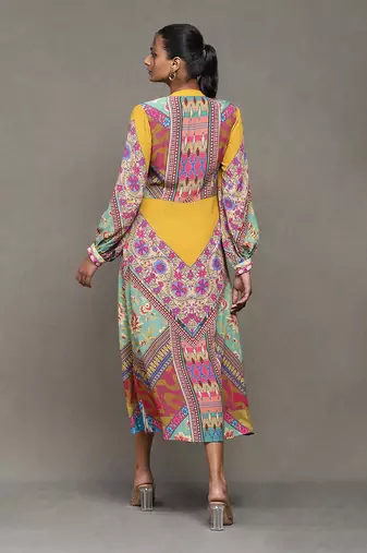 Aarke multi color printed long dress