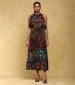 Aarke multi color printed chanderi kaftan