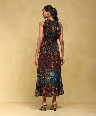 Aarke multi color printed chanderi kaftan 4