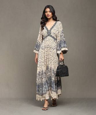 Aarke beige printed dress 1
