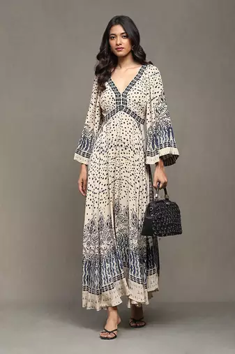 Aarke beige printed dress