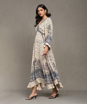 Aarke beige printed dress 2