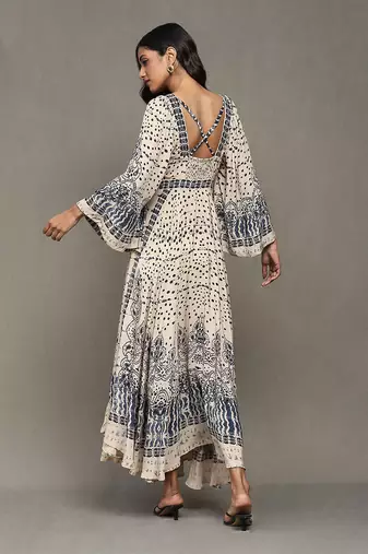 Aarke beige printed dress