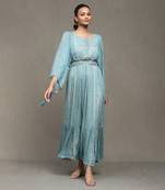 Aarke blue botanic print long dress