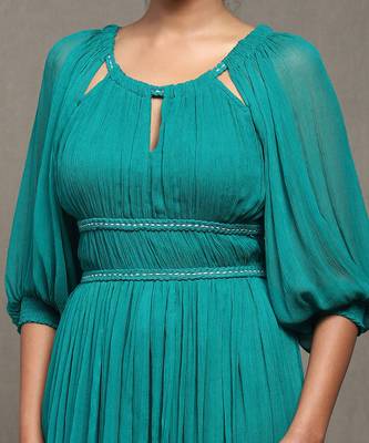 Aarke teal solid long dress 5