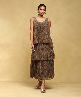 Aarke brown printed dress 1