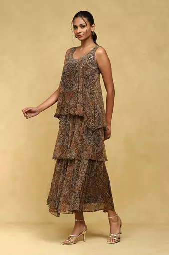Aarke brown printed dress