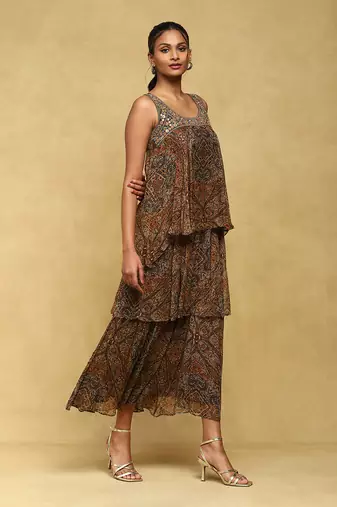 Aarke brown printed dress