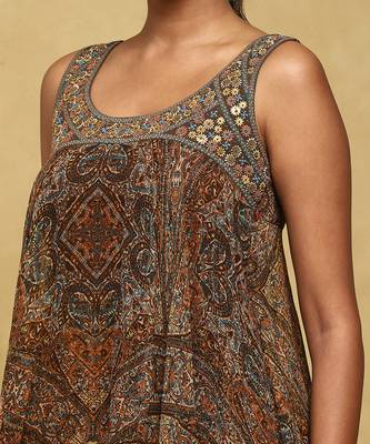 Aarke brown printed dress 5