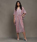 Aarke multi color striped kaftan dress
