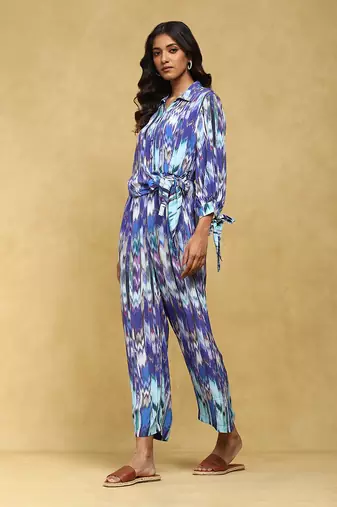 Aarke blue printed viscose jumpsuit