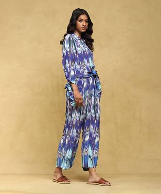 Aarke blue printed viscose jumpsuit 3
