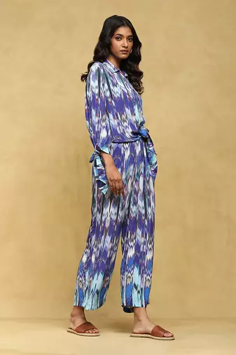 Aarke blue printed viscose jumpsuit