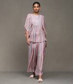 Aarke multi color striped kurti with palazzo co-ord set