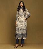 Aarke beige printed kurta set