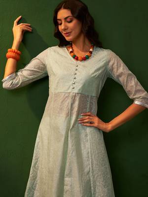 Ziyaa aqua chandari flare kurta palazzo set 2