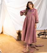 Mauve cotton kurta set