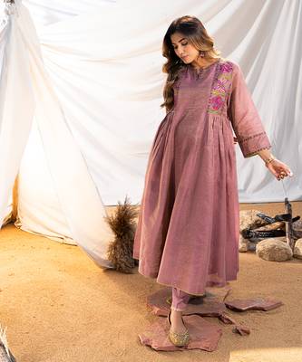 Mauve cotton kurta set 2