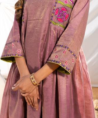 Mauve cotton kurta set 5